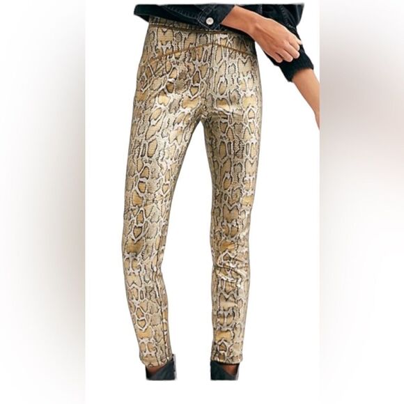 Free People Pants - Free People Rio printed faux leather pants size small